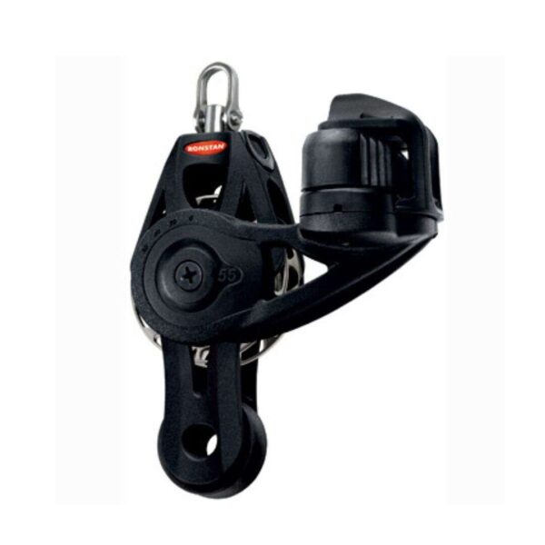 Ronstan 56100 Orbitblock S55-Ratchet Automanuale - Bozzello Con Gancio Orientabile Per Vela - Potenza Di Tenuta 21:1, Carico 250 Kg